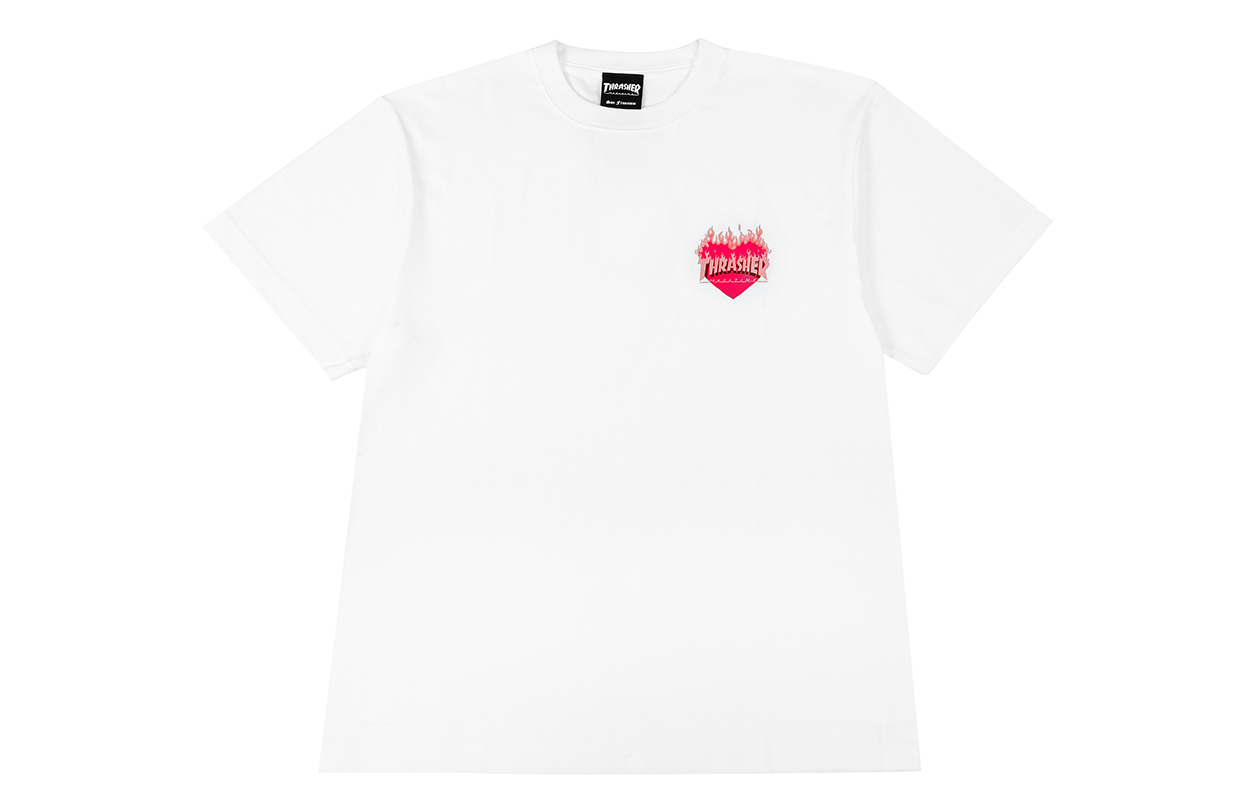 Thrasher T Shirts Men's White Crew Neck Moderate Straight Fit