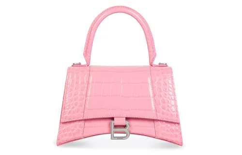 Balenciaga Hourglass Cow Leather Portable Crossbody Bag, Shoulder Bag Small Women's Pink