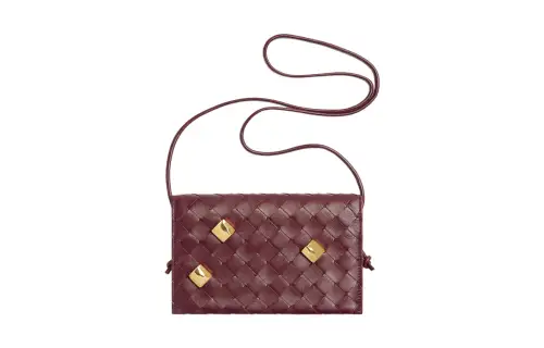 Bottega Veneta Sheepskin Shoulder Bag, Crossbody Bag, Wallet Large Women's Burgundy