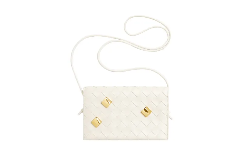 Bottega Veneta Sheepskin Shoulder Bag, Crossbody Bag, Wallet Large Women's White
