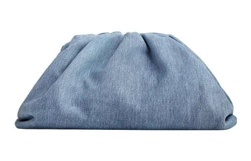 Bottega Veneta POUCH Cloud Bag Lambskin Clutch Women's Denim Blue