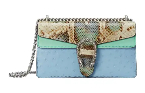 GUCCI Dionysus Ostrich Leather Python Skin Bacchus Bag, Crossbody Bag, Shoulder Bag Women's