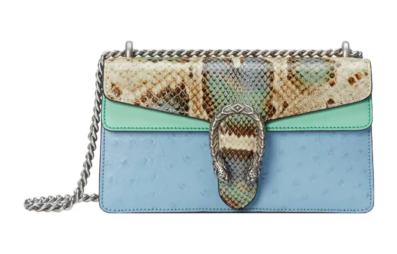 GUCCI Dionysus Ostrich Leather Python Skin Bacchus Bag, Crossbody Bag, Shoulder Bag Women's