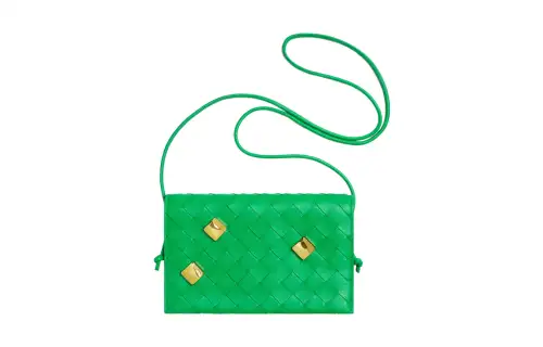 Bottega Veneta Sheepskin Shoulder Bag, Crossbody Bag, Wallet Large Women's Parrot Green