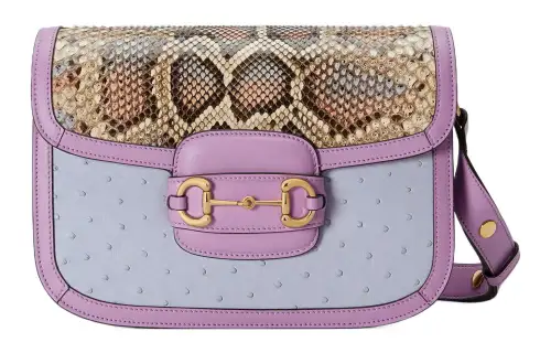 GUCCI Horsebit 1955 Python Skin Saddle Bag, Crossbody Bag, Shoulder Bag Women's