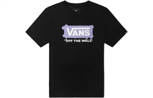 Vans T Shirts Unisex Black Crew Neck Moderate Straight Fit
