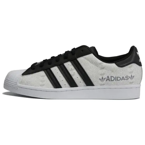 Superstar Adidas Originals 'Reflective Allover Logo   White Black'