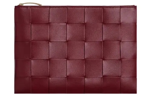 Bottega Veneta Lambskin Clutch Medium Women's Burgundy