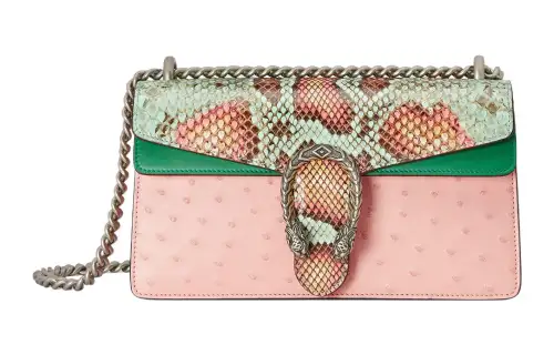 GUCCI Dionysus Ostrich Leather With Python Skin Leather Crossbody Bag, Shoulder Bag Women's