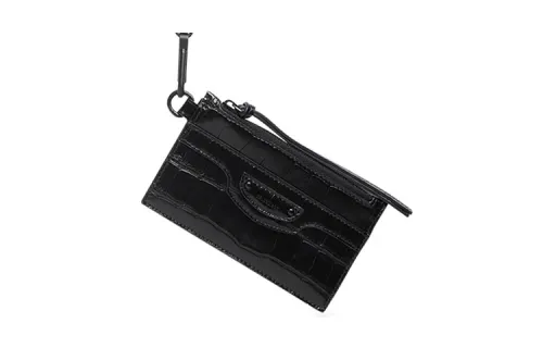 Balenciaga Neo Classic Calfskin Card Holder Men's Black