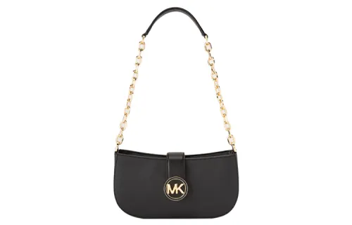 MICHAEL KORS Carmen Artificial Leather Crescent Bag, Shoulder Bag Small Women's Black