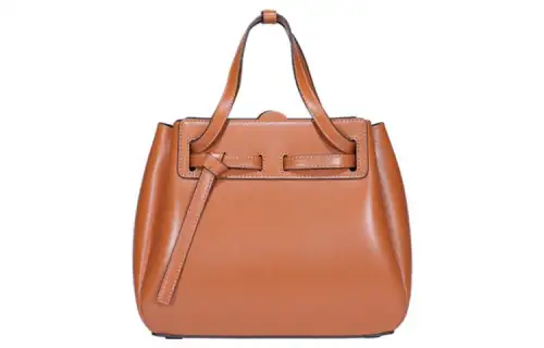 LOEWE Drawstring Cow Leather Handbag Women's Brown