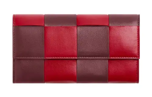 Bottega Veneta Cow Leather Wallet Large Women's Red