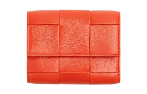 Bottega Veneta Sheepskin Wallet Small Women's Orange