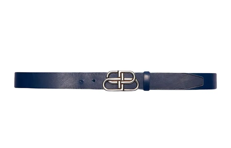 Balenciaga Smooth Casual Buckle Leather Belts Men's Width 3cm