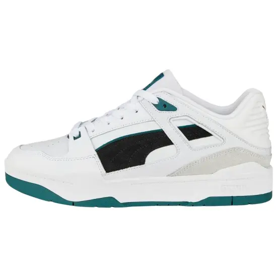 PUMA Suede Skateboarding Shoes Unisex Low-top White/green