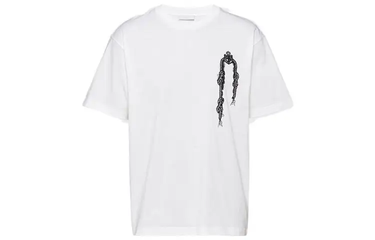 PRADA T Shirts Men's White Crew Neck Moderate Straight Fit