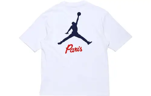 Jordan T Shirts Men's White Crew Neck Moderate Straight Fit