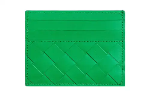 Bottega Veneta Cow Leather Card Holder Men's Parrot Green
