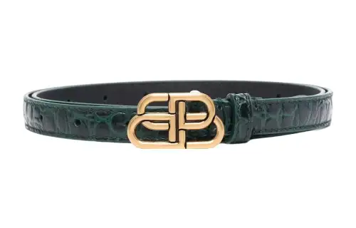 Balenciaga Fashion Crocodile Pattern Logo Smooth Buckle Women's Width 1.5cm
