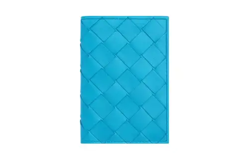 Bottega Veneta Cow Leather Card Holder, Wallet Men's Sky Blue