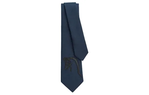 HERMES Premium Business Tie Men's Dark Blue
