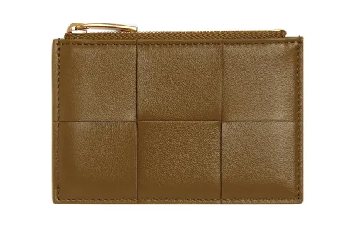 Bottega Veneta Sheepskin With Cow Leather Wallet, Card Holder Women's Brown