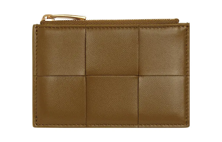 Bottega Veneta Sheepskin With Cow Leather Wallet, Card Holder Women's Brown