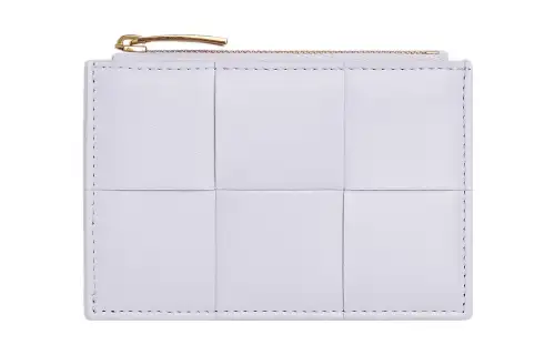 Bottega Veneta Sheepskin With Cow Leather Wallet, Card Holder Women's Purple