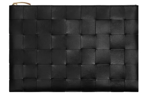 Bottega Veneta Lambskin Clutch Large Women's Black