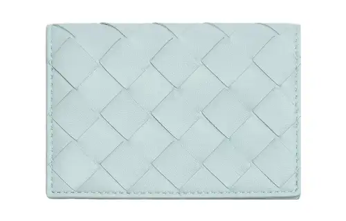 Bottega Veneta With Cow Leather And Sheepskin Card Holder Women's Washed Blue Green