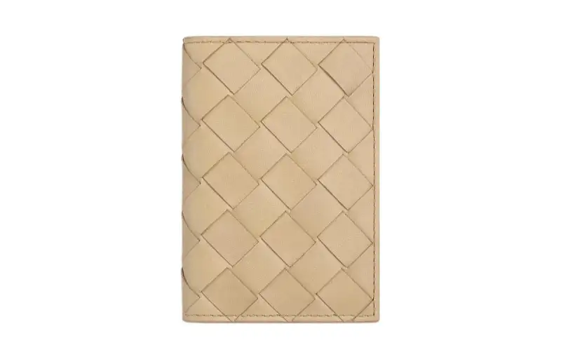 Bottega Veneta Intrecciato Cow Leather Wallet Men's Beige