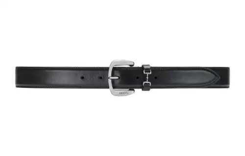 GUCCI Horsebit Leather Belts Men's Black Width 3cm
