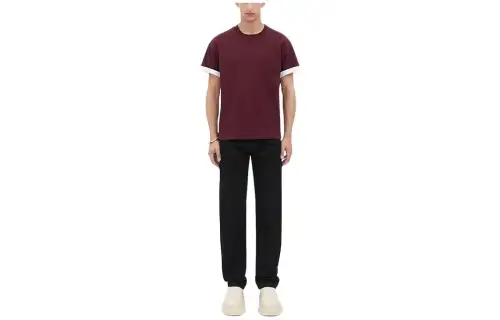 Bottega Veneta T Shirts Men's Cherry Red Crew Neck