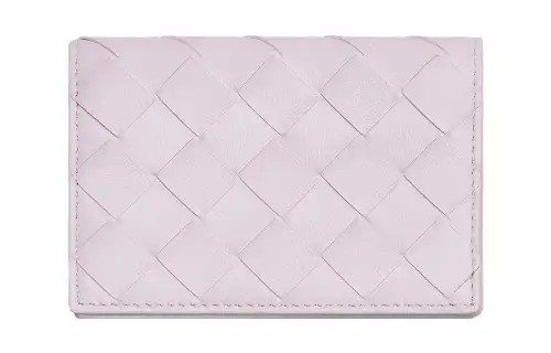 Bottega Veneta Sheepskin Business Card Holder Women's Light Purple