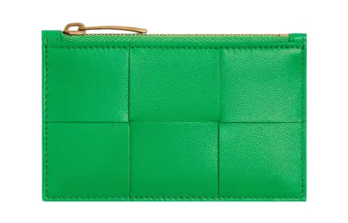 Bottega Veneta Sheepskin Card Holder, Wallet Women's Green