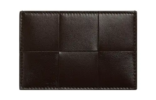 Bottega Veneta Sheepskin Card Holder Women's Dark Brown
