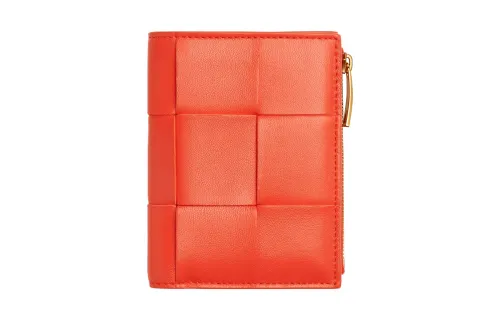 Bottega Veneta Sheepskin Wallet Small Women's Dawn Red