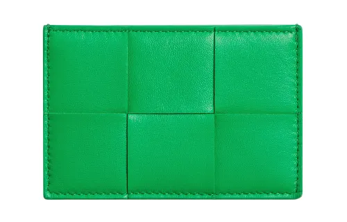 Bottega Veneta Sheepskin Card Holder Women's Parrot Green