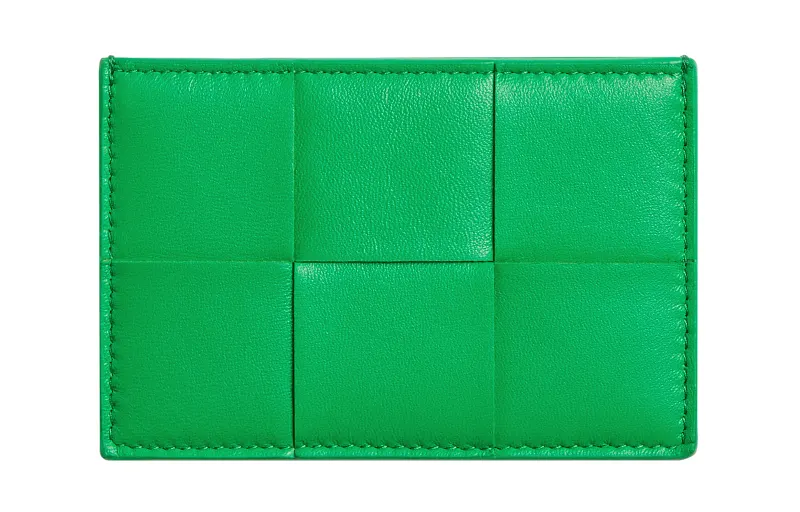 Bottega Veneta Sheepskin Card Holder Women's Parrot Green