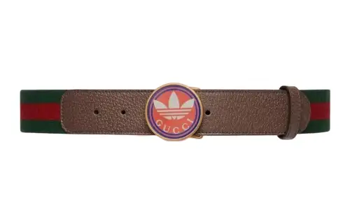 GUCCI Adidas X Gucci Collaboration Collection Leather Belts Men's Multicolor Width 4cm