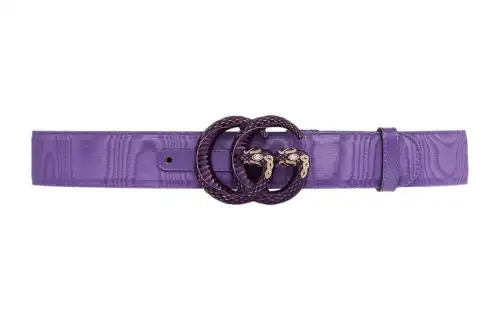 GUCCI Leather Belts Unisex Purple Width 4cm