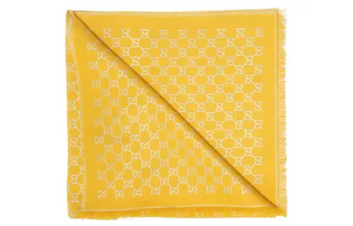 GUCCI Knit Scarf Women's Yellow/Silver