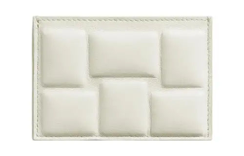 Bottega Veneta Lambskin With Calfskin Card Holder Men's Chalk White
