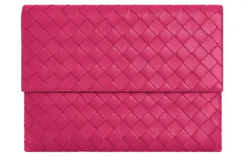 Bottega Veneta Lambskin With Calfskin Clutch Medium Women's Cranberry Color