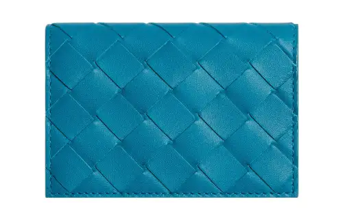 Bottega Veneta Cow Leather Card Holder Men's Blue