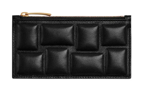 Bottega Veneta Lambskin With Calfskin Card Holder Men's Black