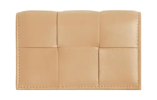 Bottega Veneta Lambskin Card Holder Card Holder Women's Almond