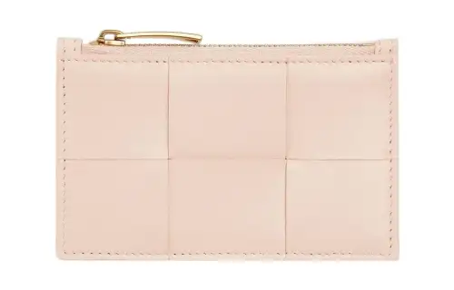 Bottega Veneta Sheepskin With Cow Leather Card Holder, Wallet Women's Light Pink