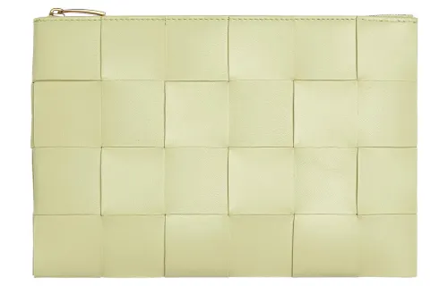 Bottega Veneta Pouch Small Intreccio Lemon Washed